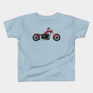 Chopper style motorcycle illustration Kids T-Shirt